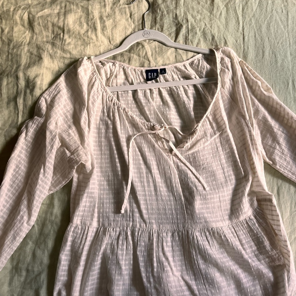 GAP Pink Blouse with 3/4 Sleeves and Tie Front